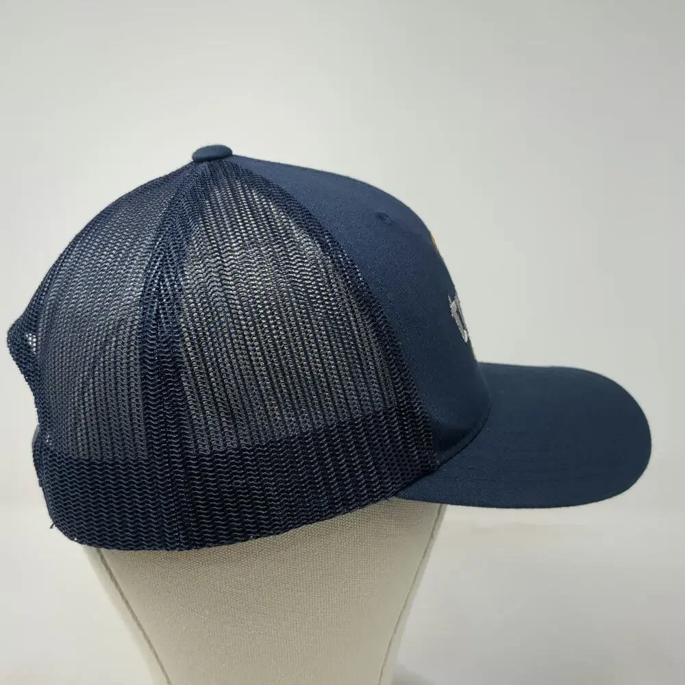 Yupoong Trucker Hat Blue One Size Tractor Beverage Co Logo Mesh Snapback